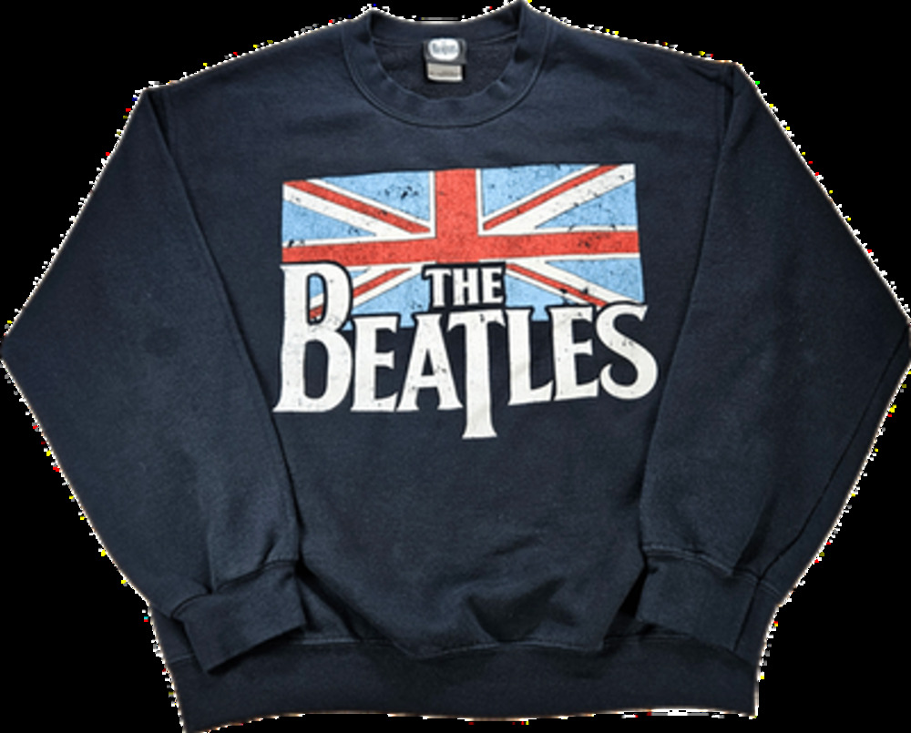 The Beatles Sweatshirt Men's Black M Union Jack Cotton Blend Pullover